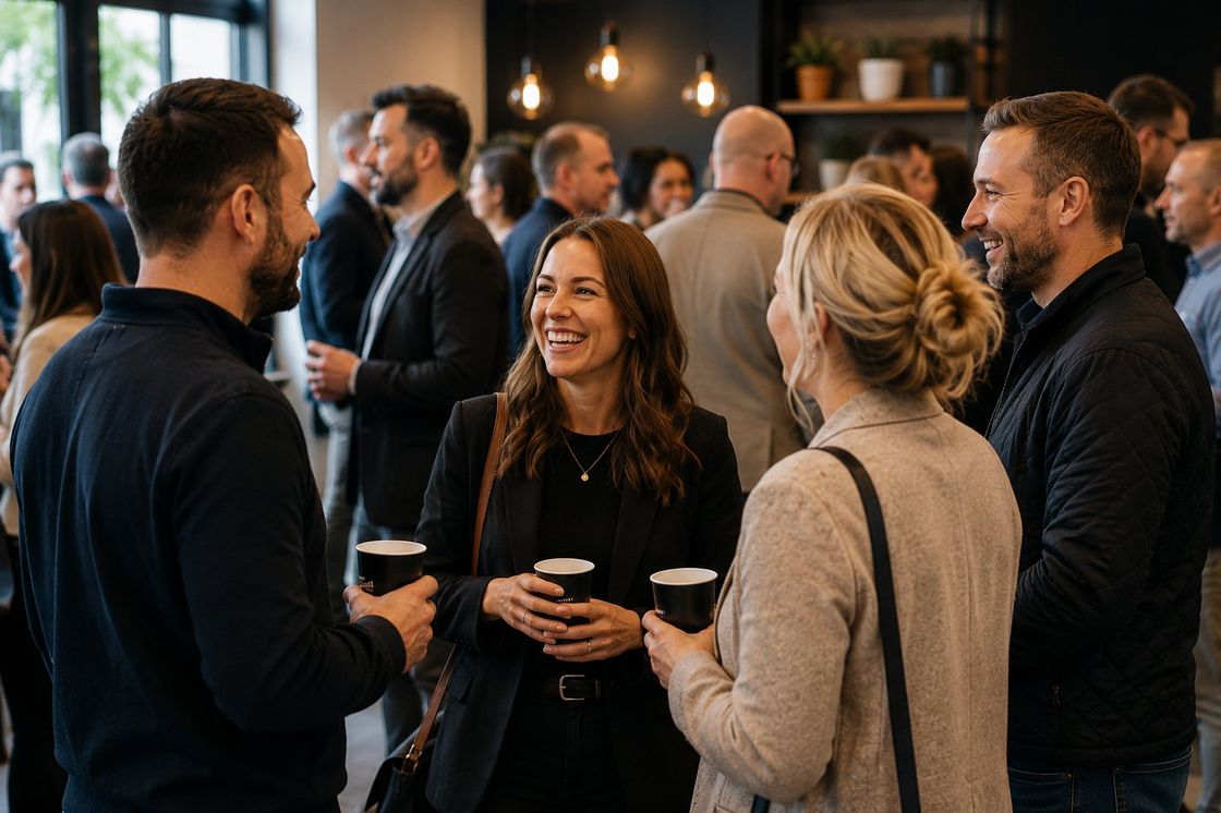 Local Ayrshire businesses connecting at a networking event